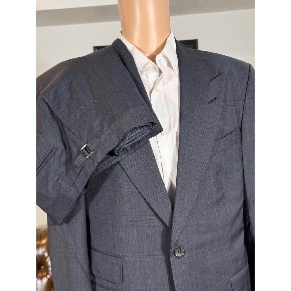 Tom Ford Navy Blue Prince of Wales Wool 2Pc Suit Windsor (56R IT) 44R Peak